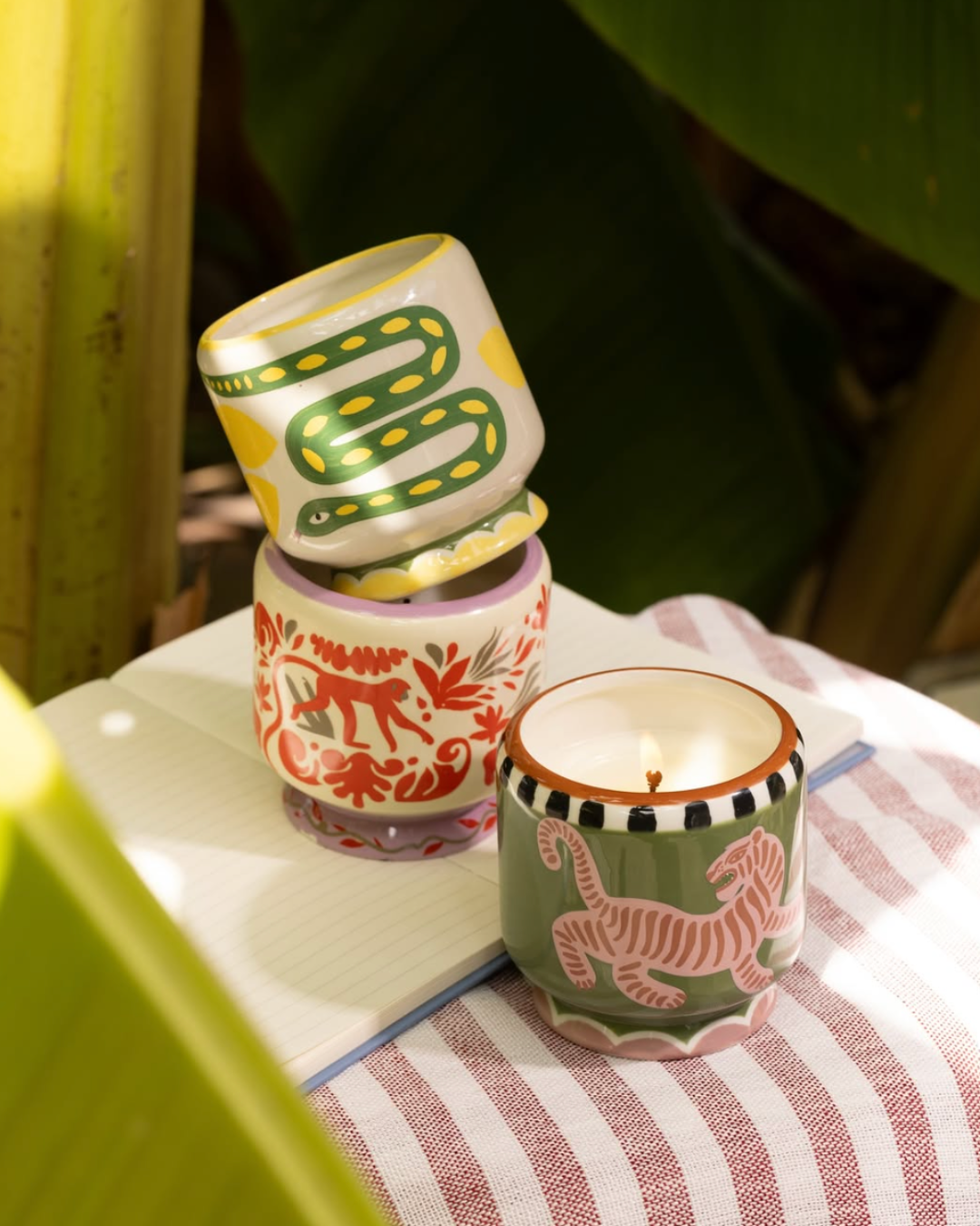A Dopo 8 oz Tiger Ceramic Candle