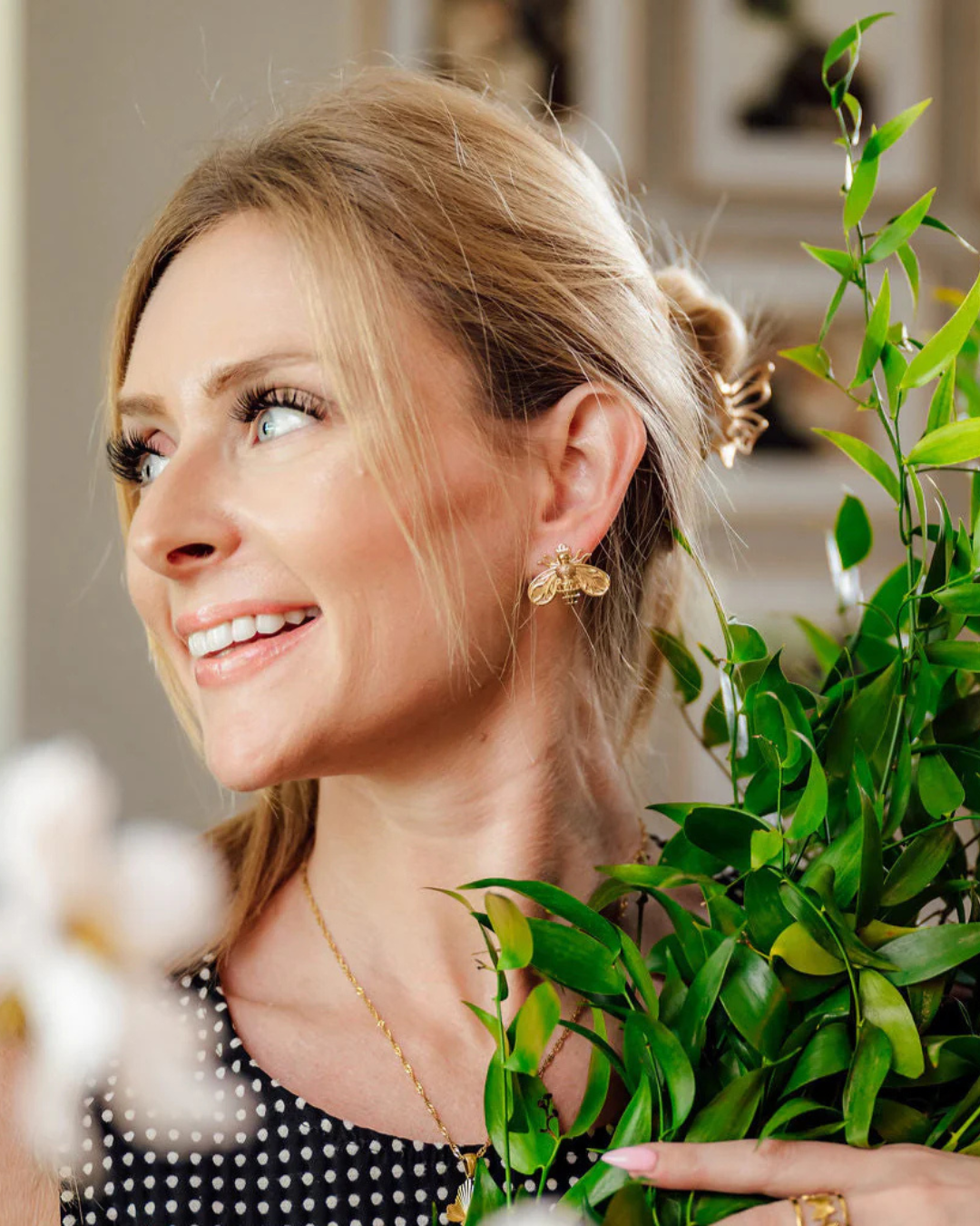 bee earrings, steward and james, steward and james jewelry