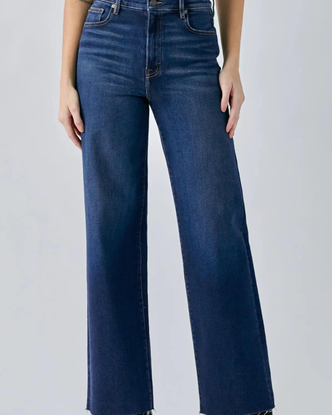 Hidden Dark Wash Clean Stretch Dad Jean