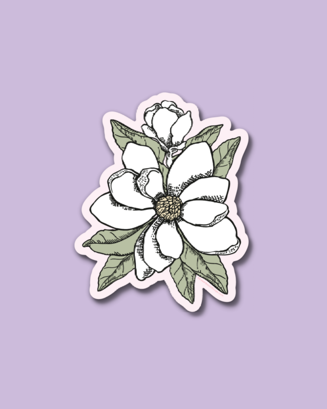 Unique Louisiana Gifts, Louisiana Sticker, Baton Rouge, New Orleans, Lafayette, Sweet Baton Rouge, Stickers, Baton Rouge Pride Sticker Near me, Louisiana themed sticker, Louisiana themed sticker near me, Magnolia sticker, Magnolia stickers near me, Louisiana state flower sticker, Louisiana state flower, White Magnolia