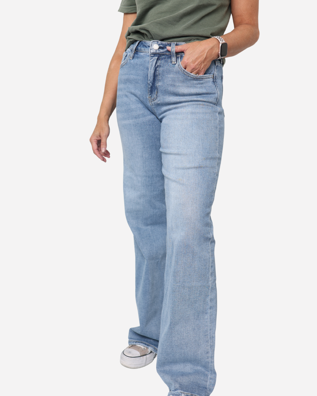 VERVET High Rise Full Length Wide Jeans