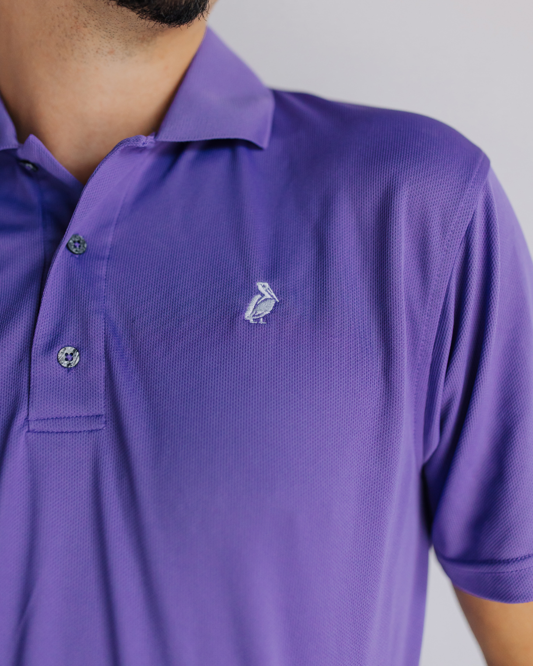 Louisiana Apparel, Pelican Shirt, Louisiana State Bird, Men's Polo Shirt, Men's Collared Shirt, Purple Polo Shirt, Southern Style Apparel, Louisiana-Made Apparel, Gifts for him, Gifts for Dad