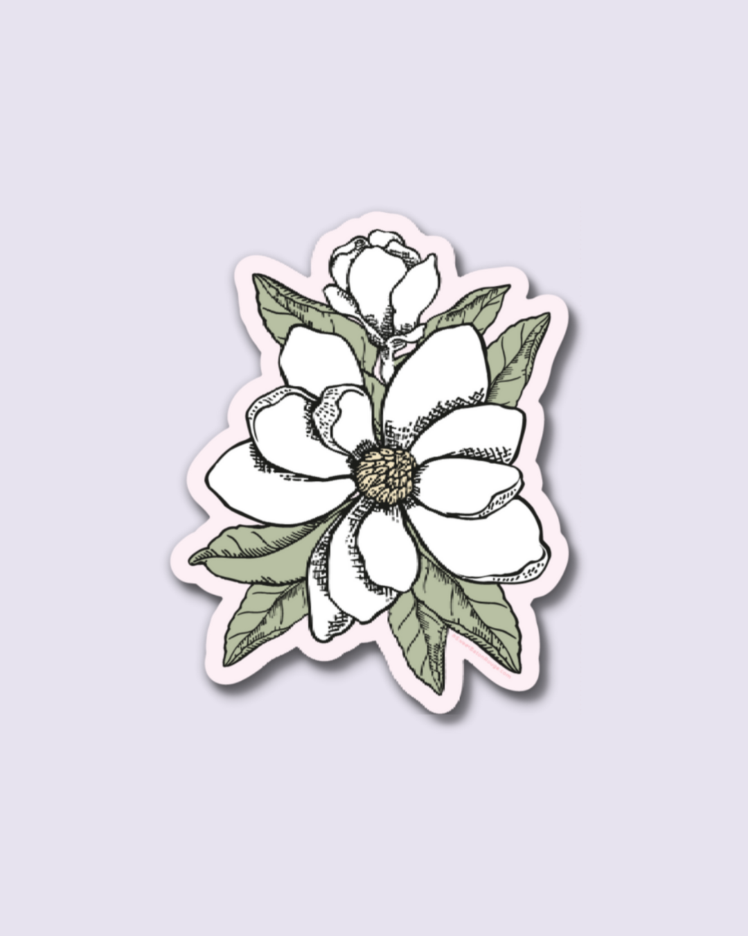 Unique Louisiana Gifts, Louisiana Sticker, Baton Rouge, New Orleans, Lafayette, Sweet Baton Rouge, Stickers, Baton Rouge Pride Sticker Near me, Louisiana themed sticker, Louisiana themed sticker near me, Magnolia sticker, Magnolia stickers near me, Louisiana state flower sticker, Louisiana state flower, White Magnolia