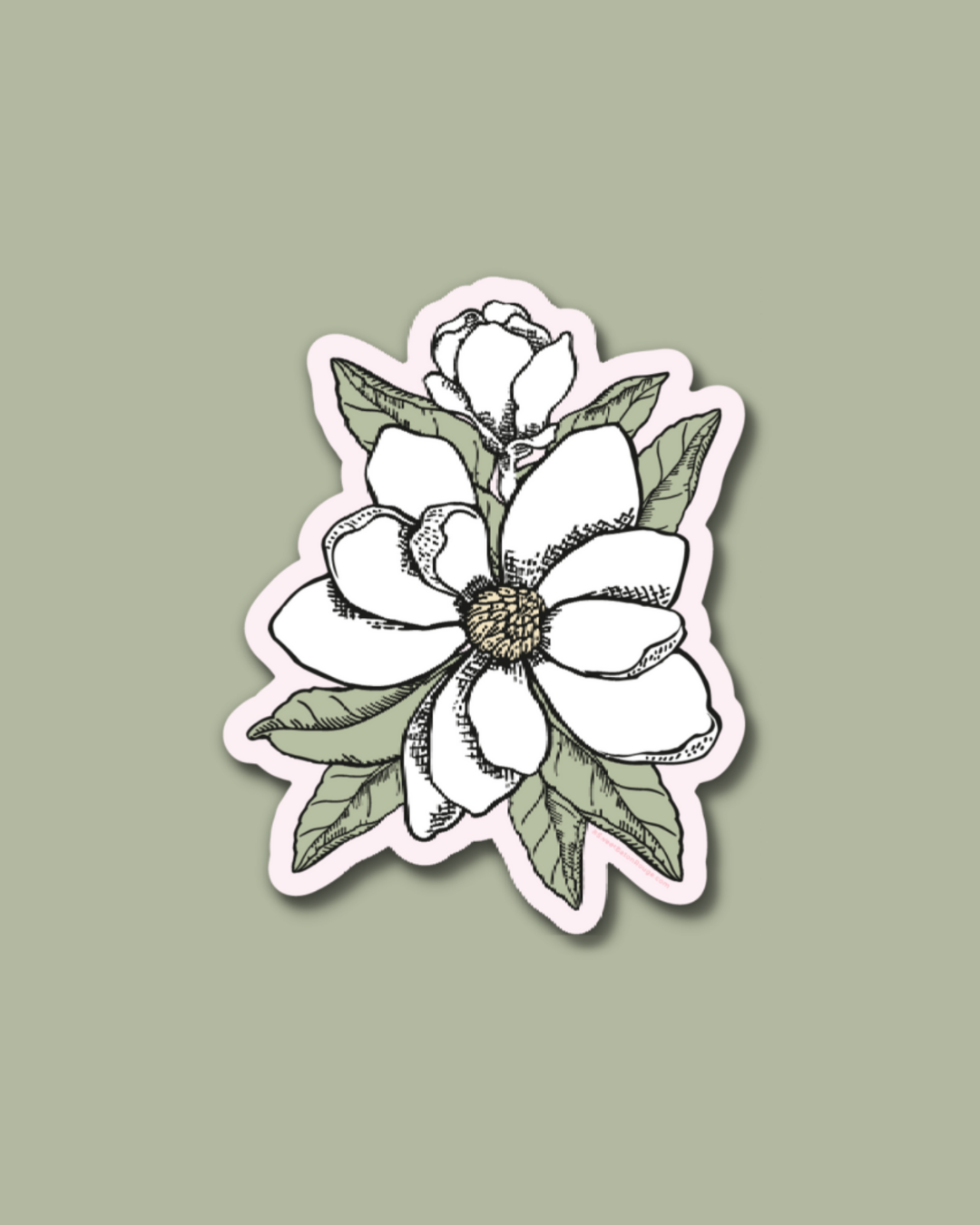 Unique Louisiana Gifts, Louisiana Sticker, Baton Rouge, New Orleans, Lafayette, Sweet Baton Rouge, Stickers, Baton Rouge Pride Sticker Near me, Louisiana themed sticker, Louisiana themed sticker near me, Magnolia sticker, Magnolia stickers near me, Louisiana state flower sticker, Louisiana state flower, White Magnolia