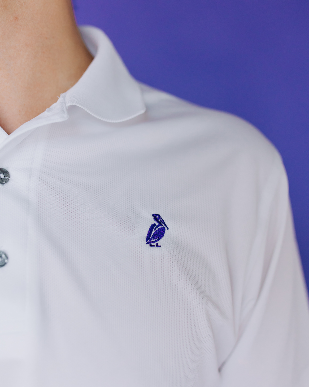 Louisiana Apparel, Pelican Shirt, Louisiana State Bird, Men's Polo Shirt, Men's Collared Shirt, White Polo Shirt, Southern Style Apparel, Louisiana-Made Apparel, Gifts for him, Gifts for Dad