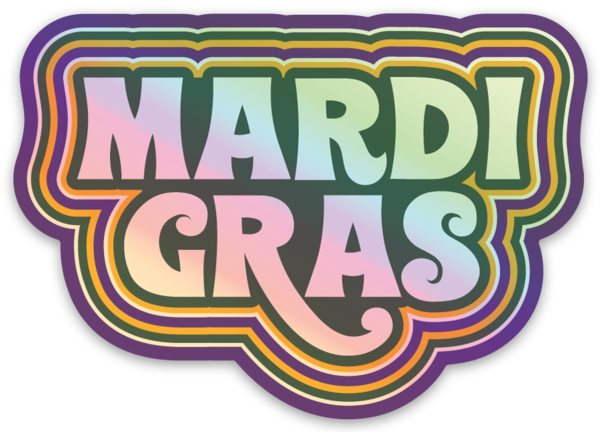Sweet Baton Rouge Mardi Gras Groovy Sticker