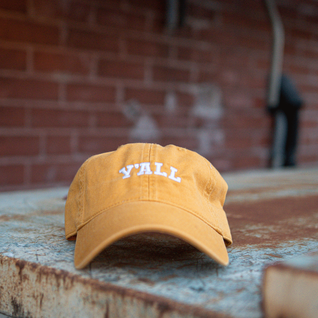 Sweet Baton Rouge, New Orleans, Lafayette, Louisiana, Baton Rouge, Sweet Baton Rouge Hat, Louisiana Apparel, Y'all Hat, Louisiana-Themed Accessories, Southern Style Apparel,  Louisiana-Themed Accessories Near Me, Yellow Hat, Yellow Yall Hat, Gold Hat