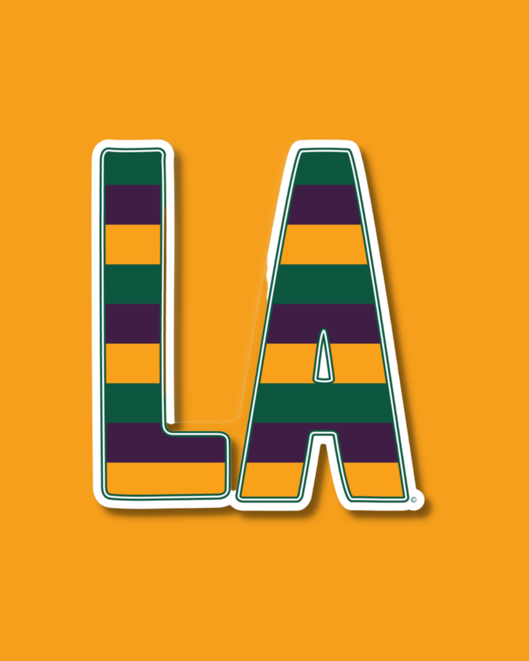 LA Mardi Gras Stripe Sticker