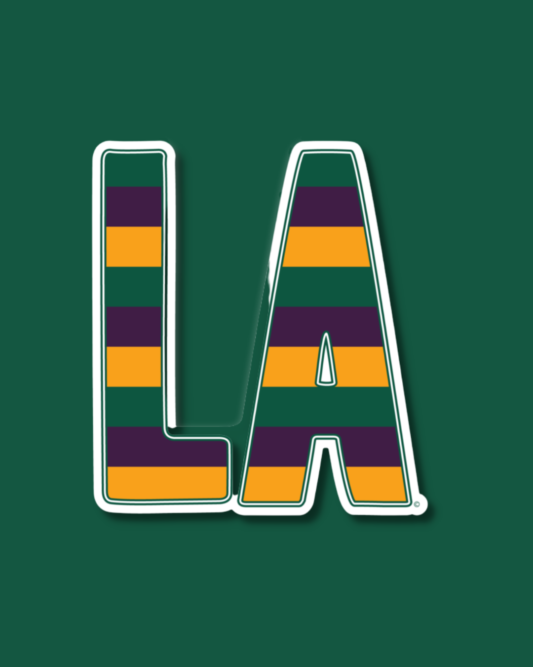 LA Mardi Gras Stripe Sticker