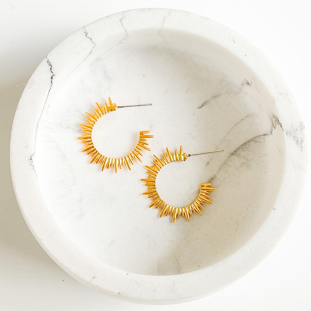 Mini Gold Starburst Hoops