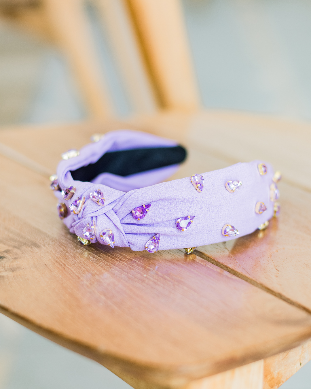 Lavender Jeweled Knot Headband