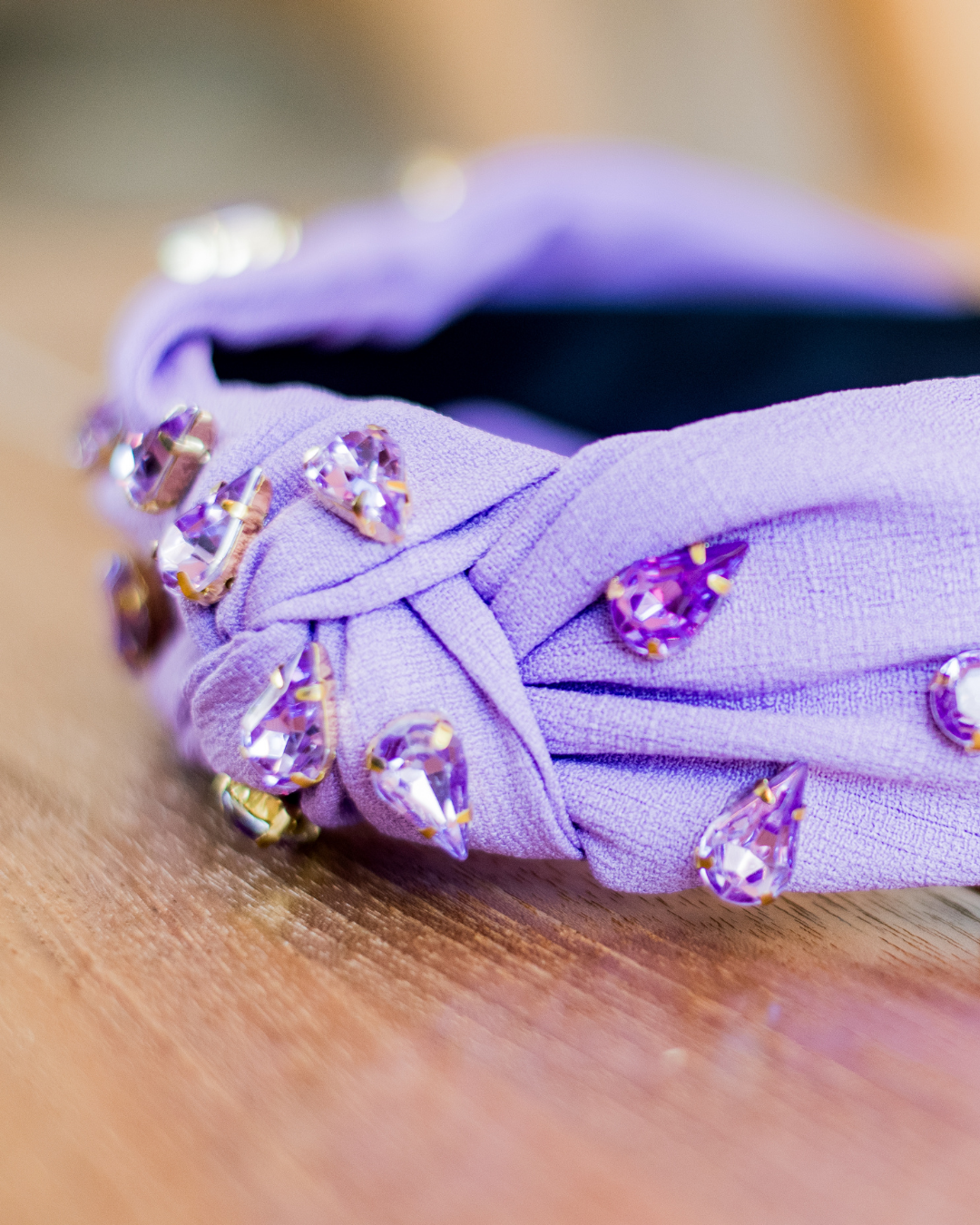 Lavender Jeweled Knot Headband