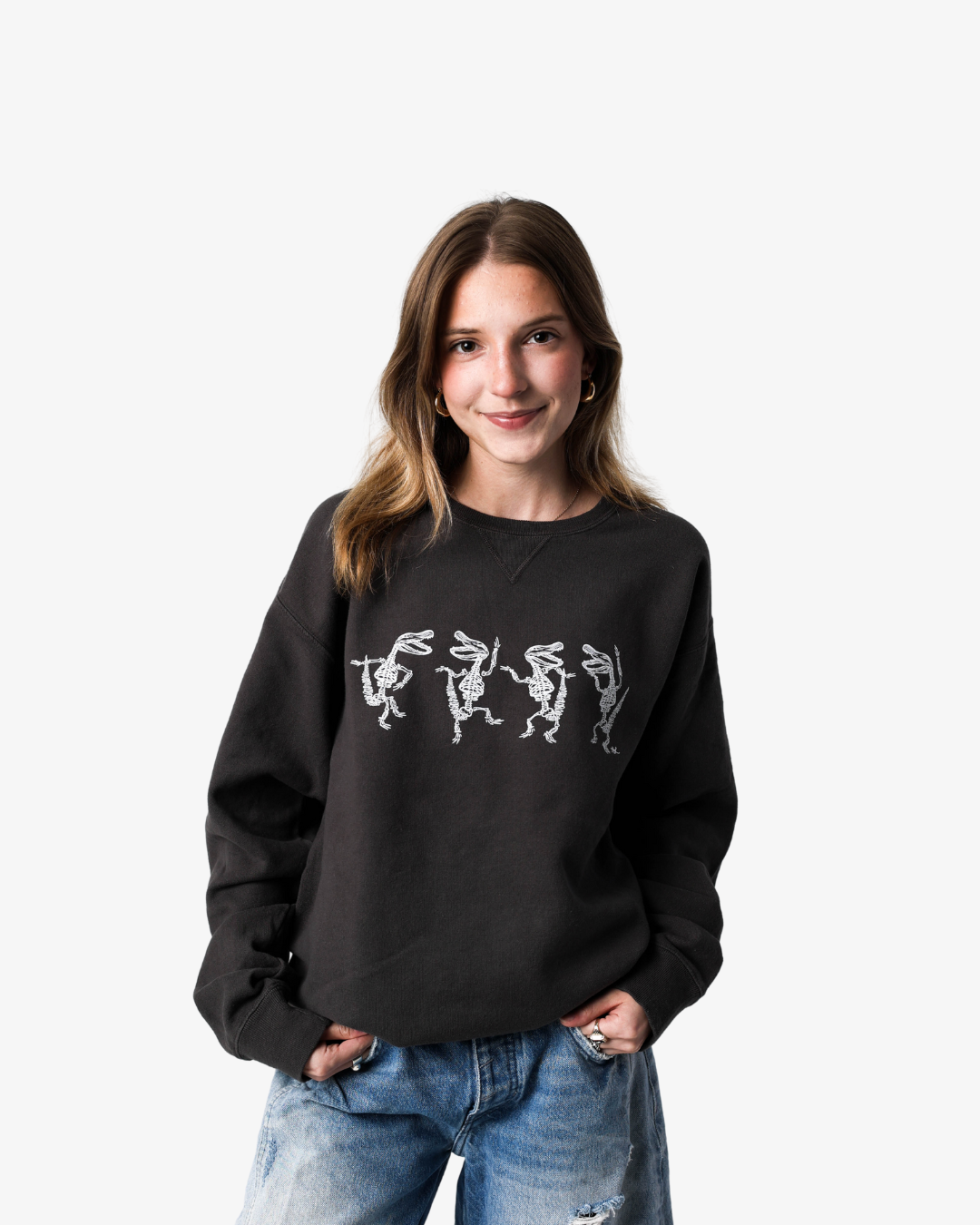 Glow In the Dark Scary Alligator Skeletons Sweatshirt