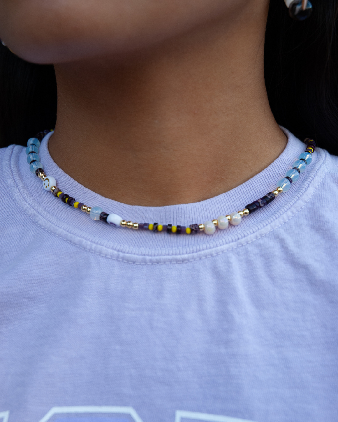 Charm Necklace, Beaded Necklace, Beaded Choker 