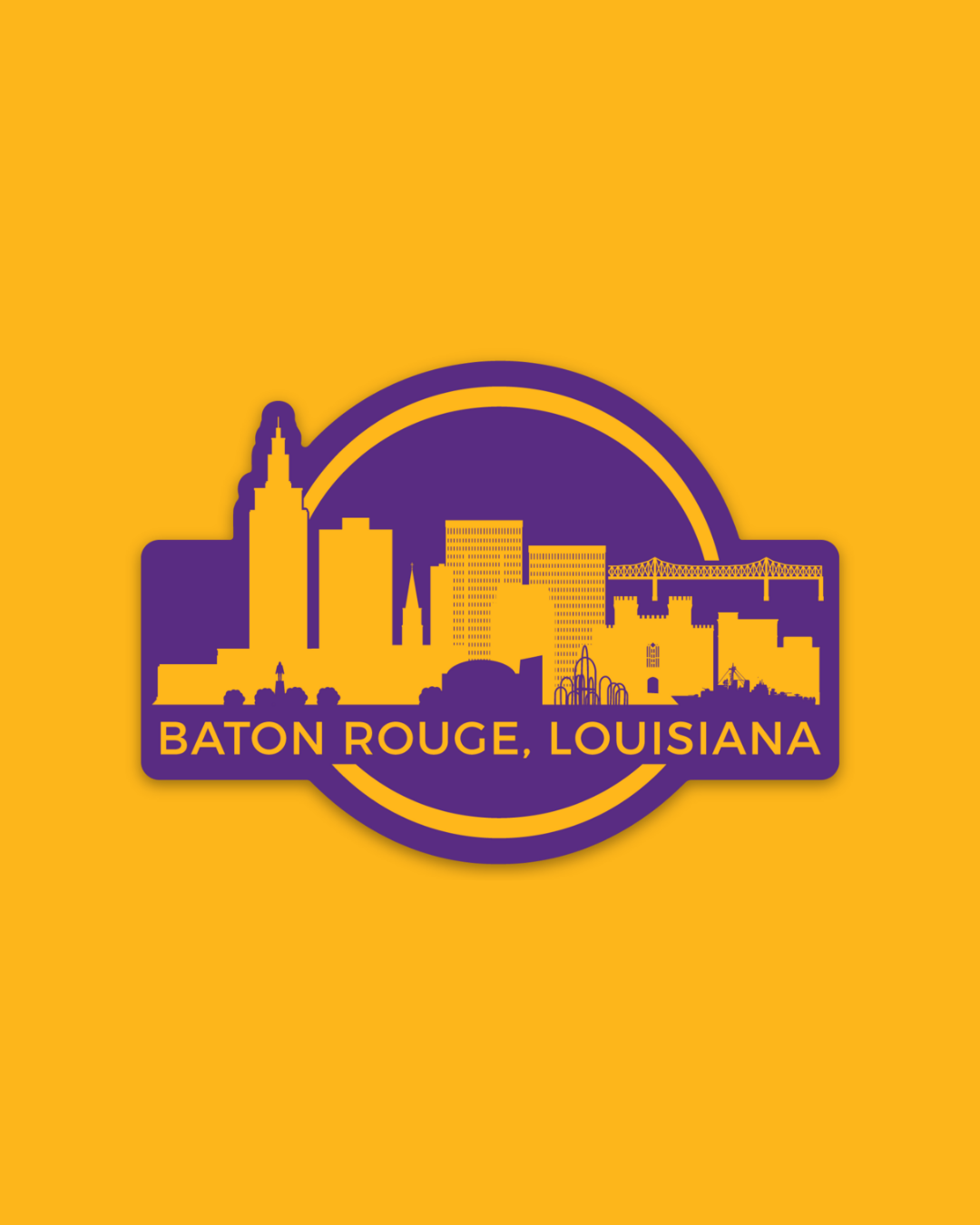 Unique Louisiana Gifts, Louisiana Sticker, Baton Rouge, New Orleans, Lafayette, Sweet Baton Rouge, Stickers, Baton Rouge Pride Sticker Near me, Louisiana themed sticker, Louisiana themed sticker near me, Baton Rouge Skyline Sticker