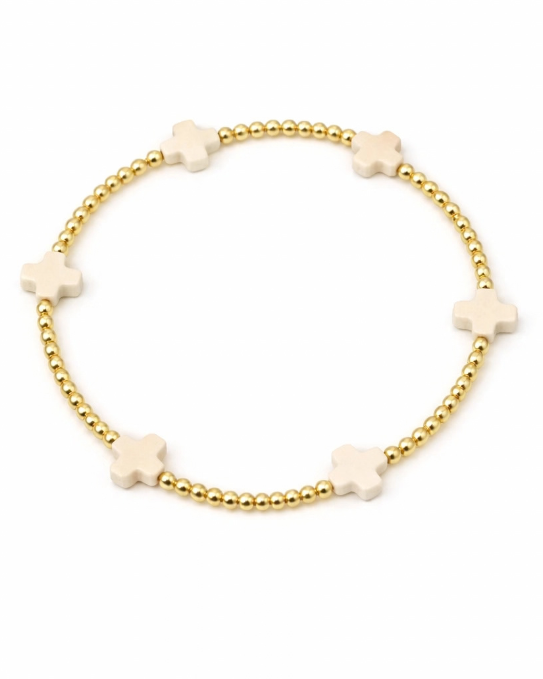 Island Girl Cross Bracelet in Off-White by Coastal Grit