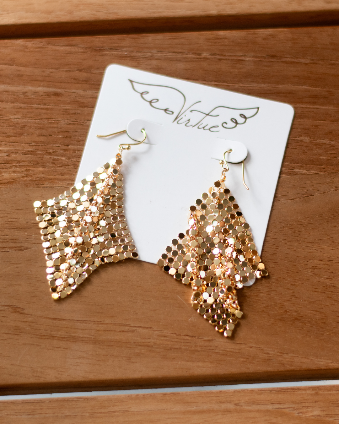 Gold Chainmail Earrings