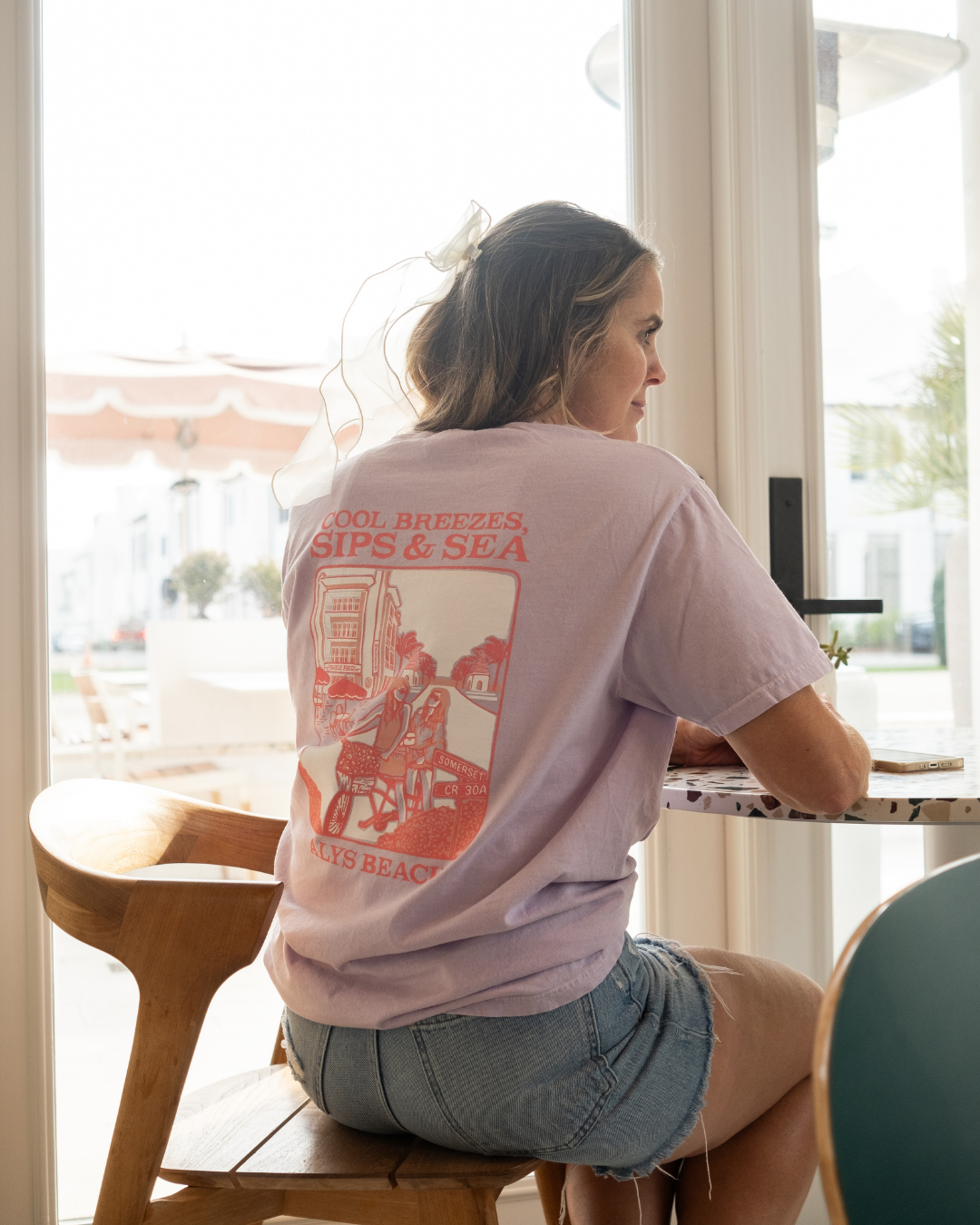 Cool Breezes, Sips & Sea Pocket Alys Beach Comfort Colors T-Shirt