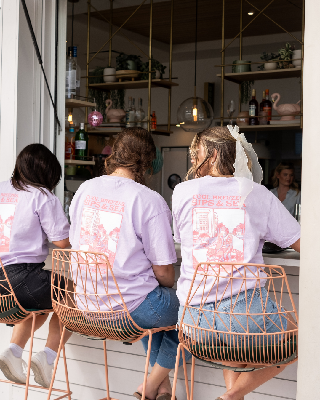 Cool Breezes, Sips & Sea Pocket Alys Beach Comfort Colors T-Shirt