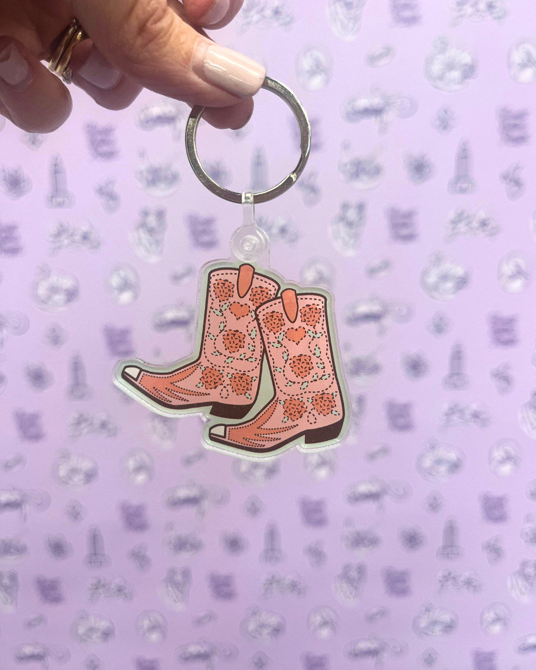 Cowgirl Boots Keychain