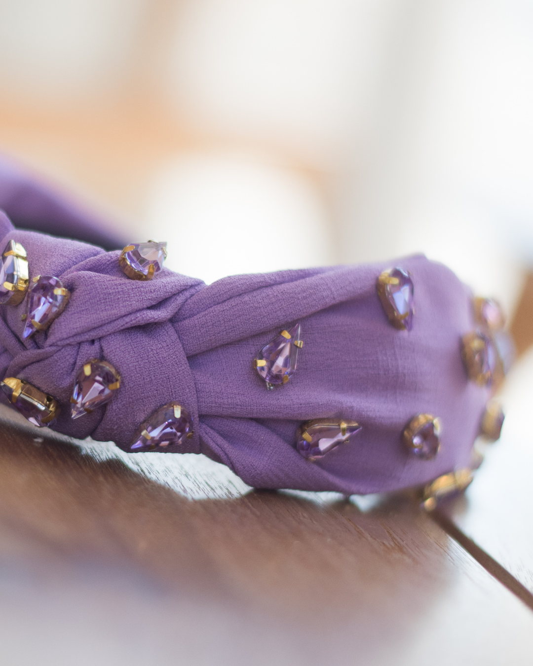 Lavender Jeweled Knot Headband