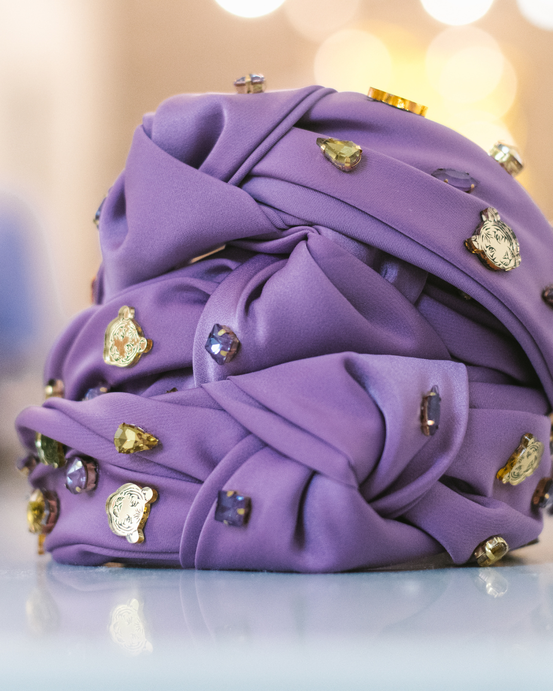 Purple+Gold Tiger Jeweled Headband
