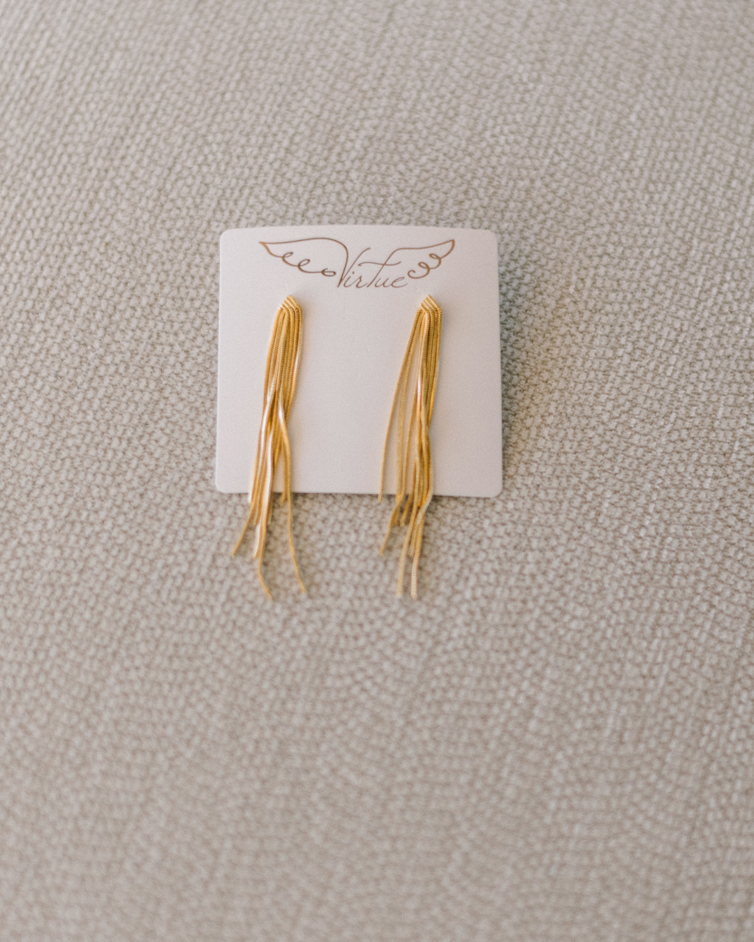 Gold Knotted Fringe Earrings