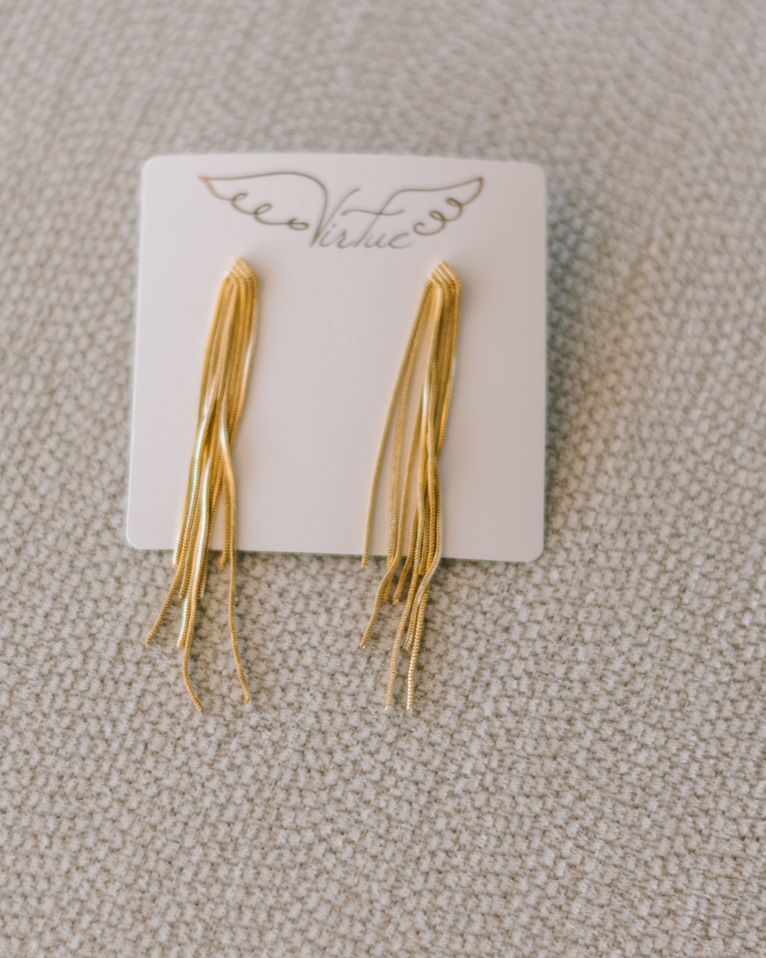 Gold Knotted Fringe Earrings