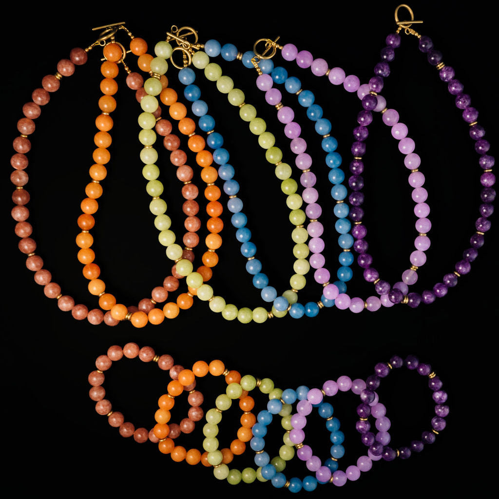 Rally Beaded Necklace in Lilac, view 9