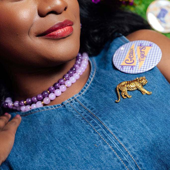 Rally Beaded Necklace in Lilac, view 7