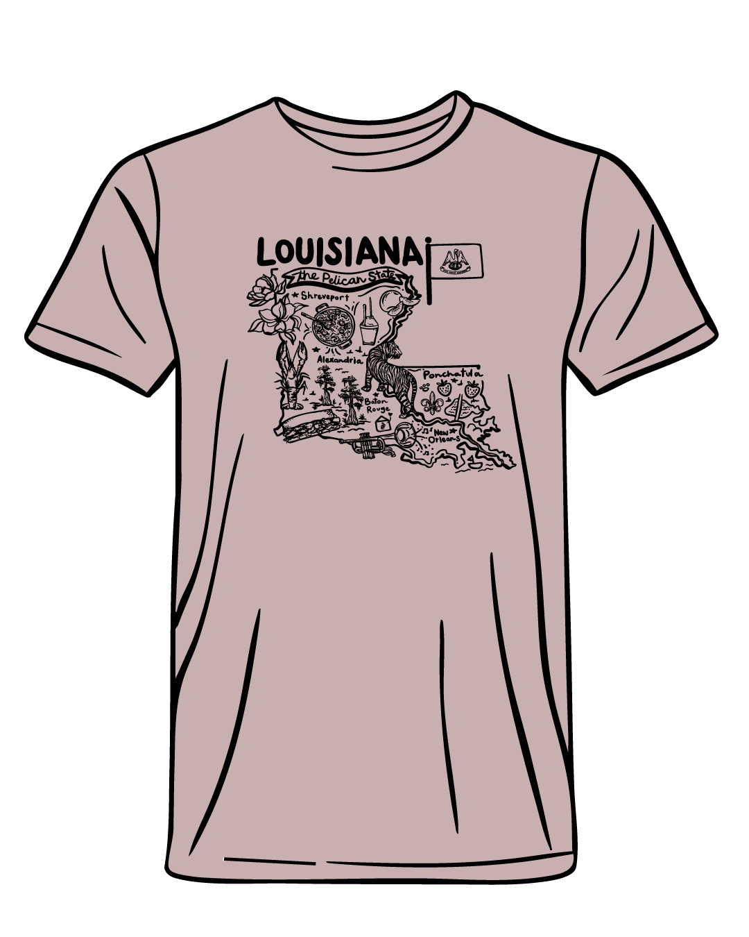 Louisiana Map Icon T-Shirt