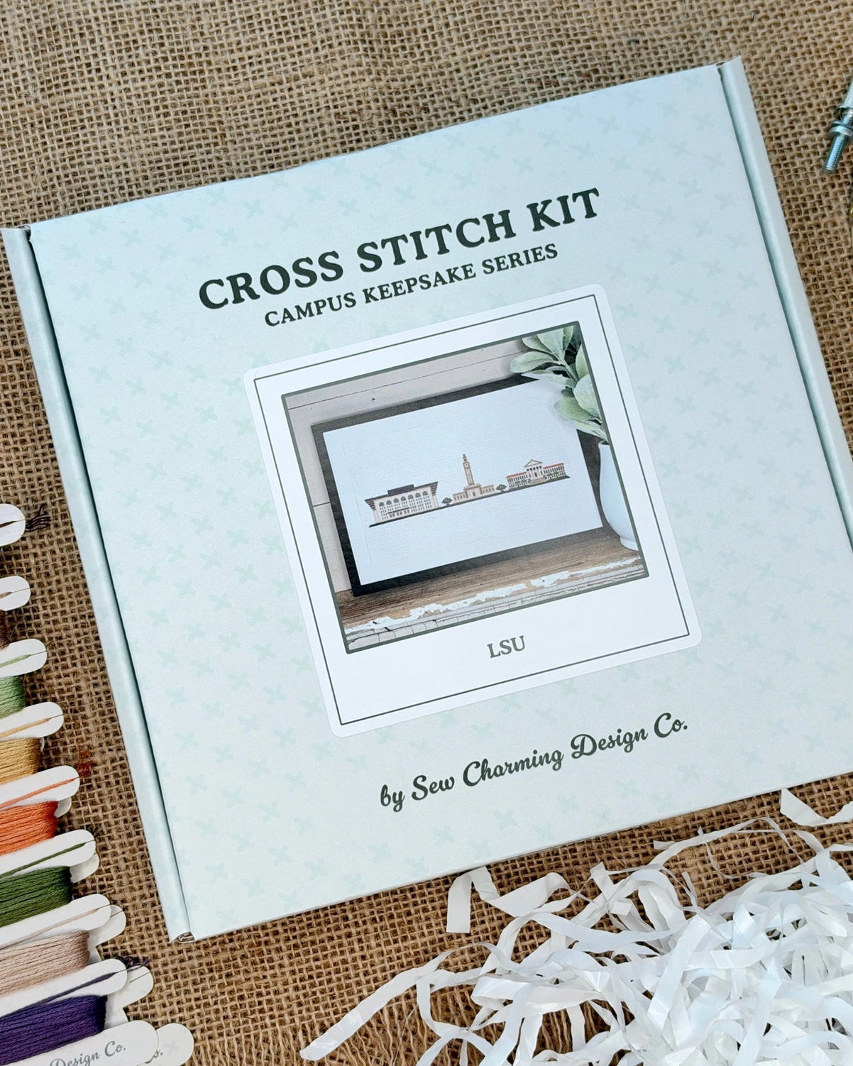 LSU Campus Cross Stitch Kit by Sew Charming Design Co