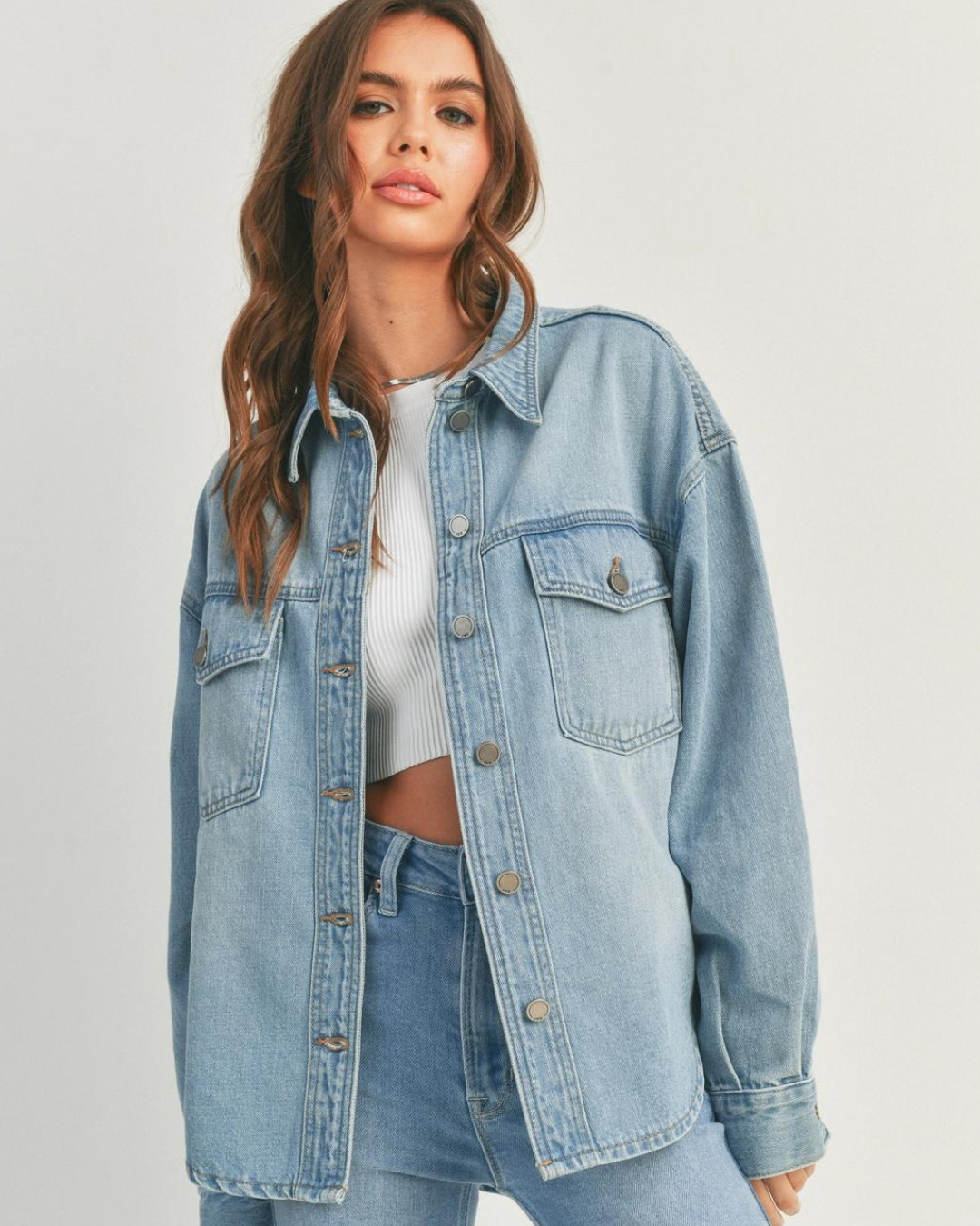 Light Denim Wash Shacket