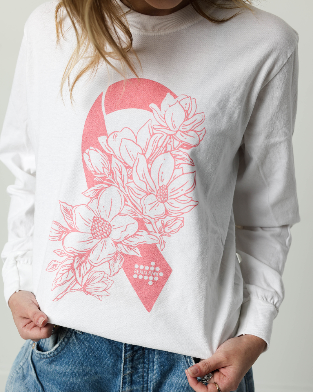 Magnolias of Hope Long Sleeve  |  Geaux Pink