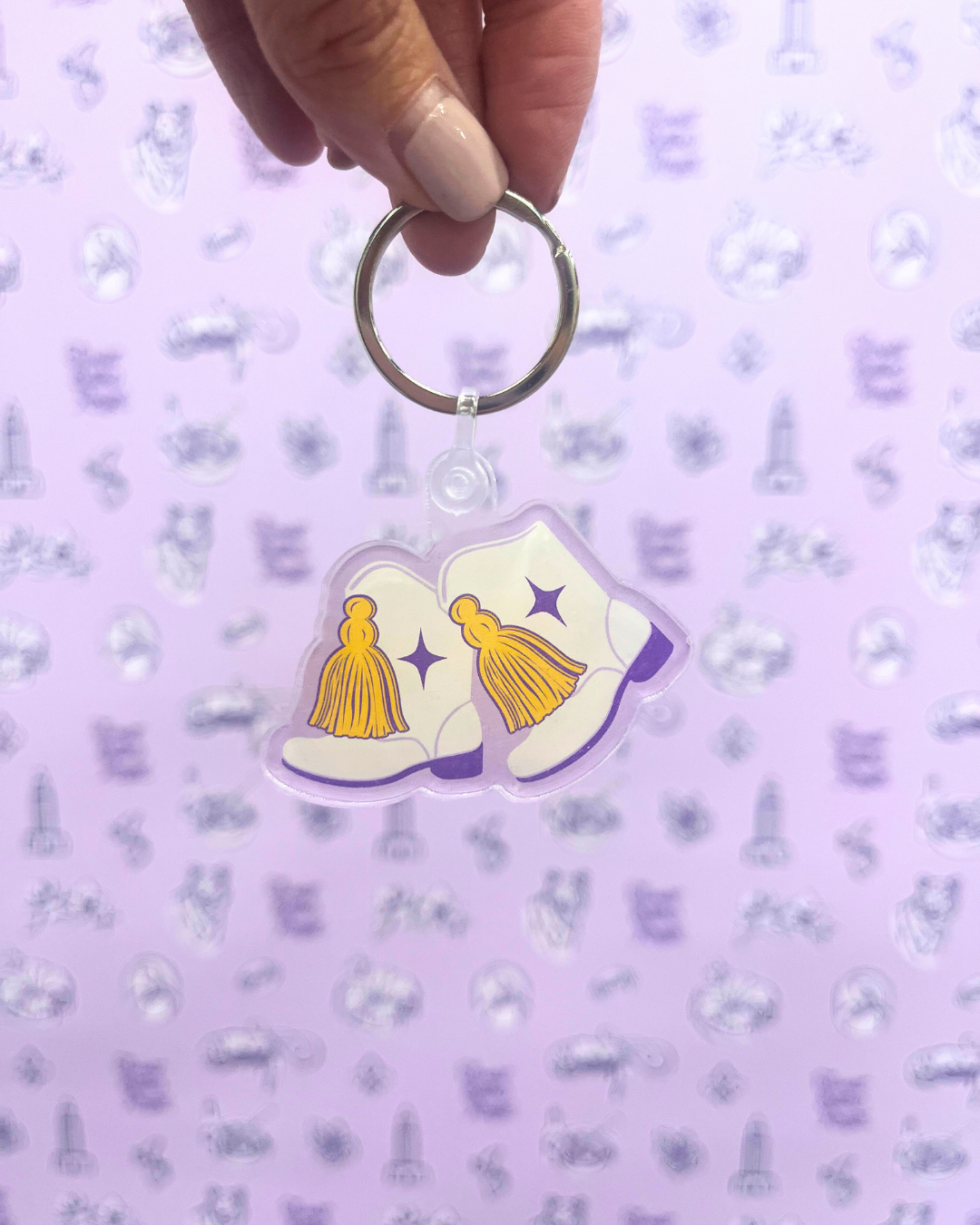 Unique Louisiana Gifts, Louisiana Keychain, Baton Rouge, New Orleans, Lafayette, Sweet Baton Rouge, Keychains, Keychains Near Me, Local themed Keychains, Louisiana themed Keychains,  Louisiana themed Keychains Near Me, Marching Boots Keychain, Parade Boots
