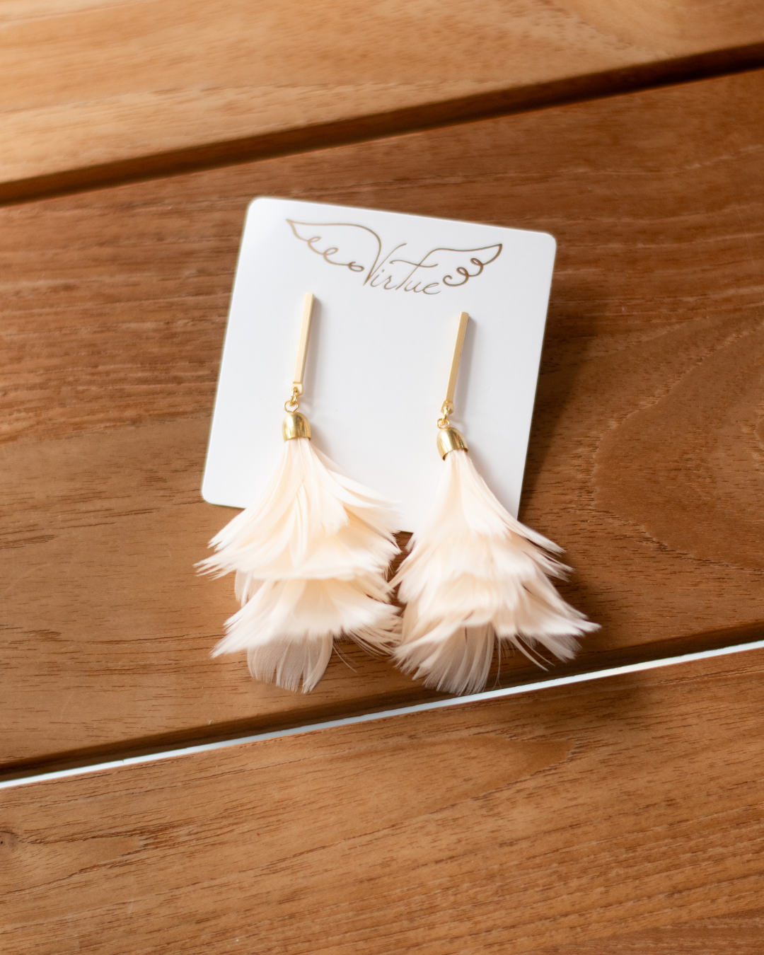 Pheasant Feather Fan Earrings