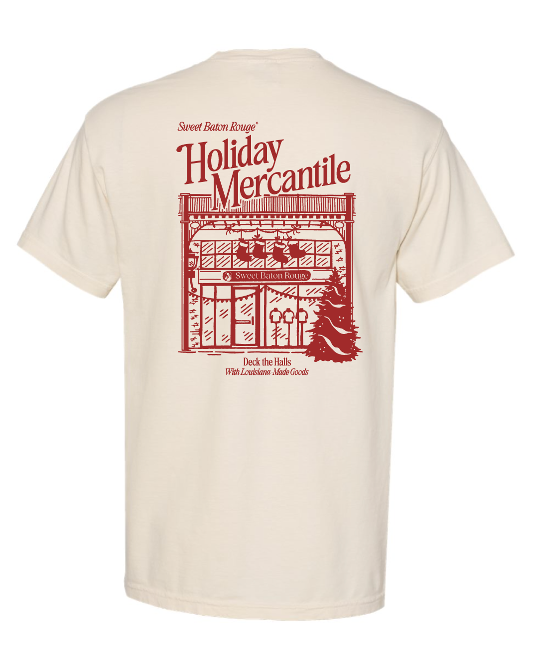 Sweet Baton Rouge Holiday Mercantile Pocket T-Shirt