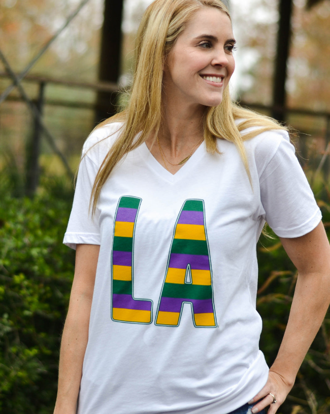 LA Mardi Gras Stripes©  | Mardi Gras Shirts