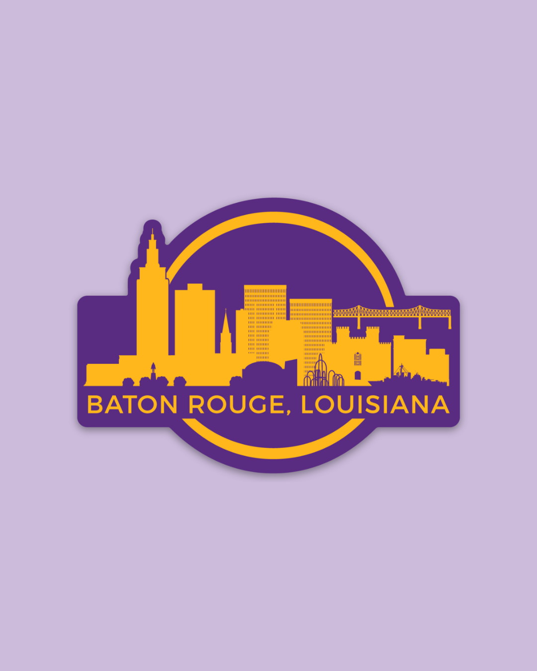 Unique Louisiana Gifts, Louisiana Sticker, Baton Rouge, New Orleans, Lafayette, Sweet Baton Rouge, Stickers, Baton Rouge Pride Sticker Near me, Louisiana themed sticker, Louisiana themed sticker near me, Baton Rouge skyline sticker 