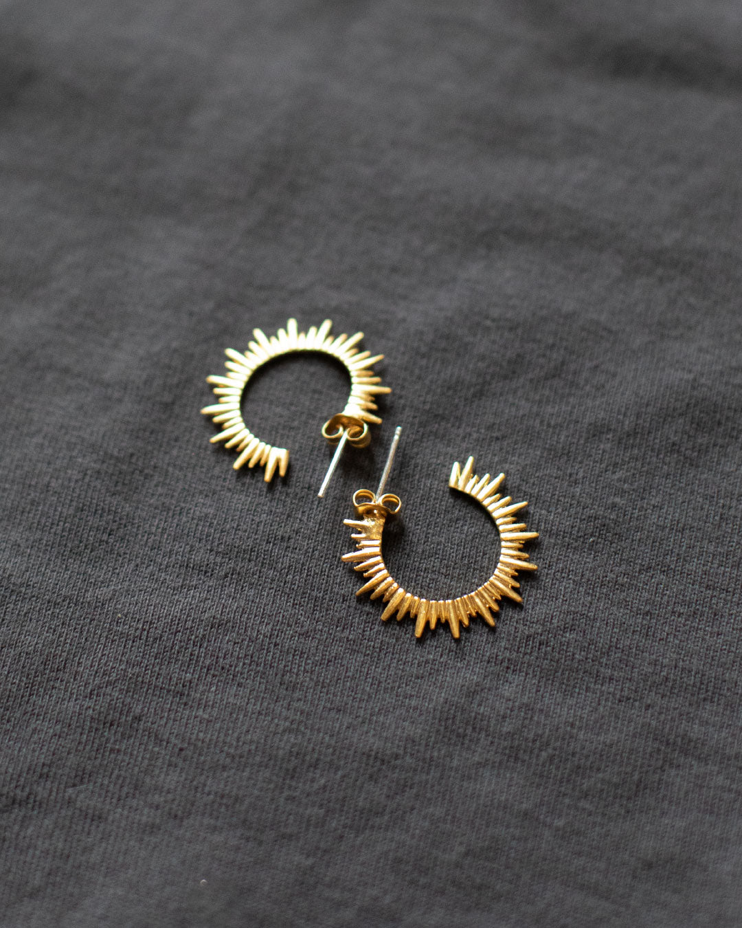 Mini Gold Starburst Hoops