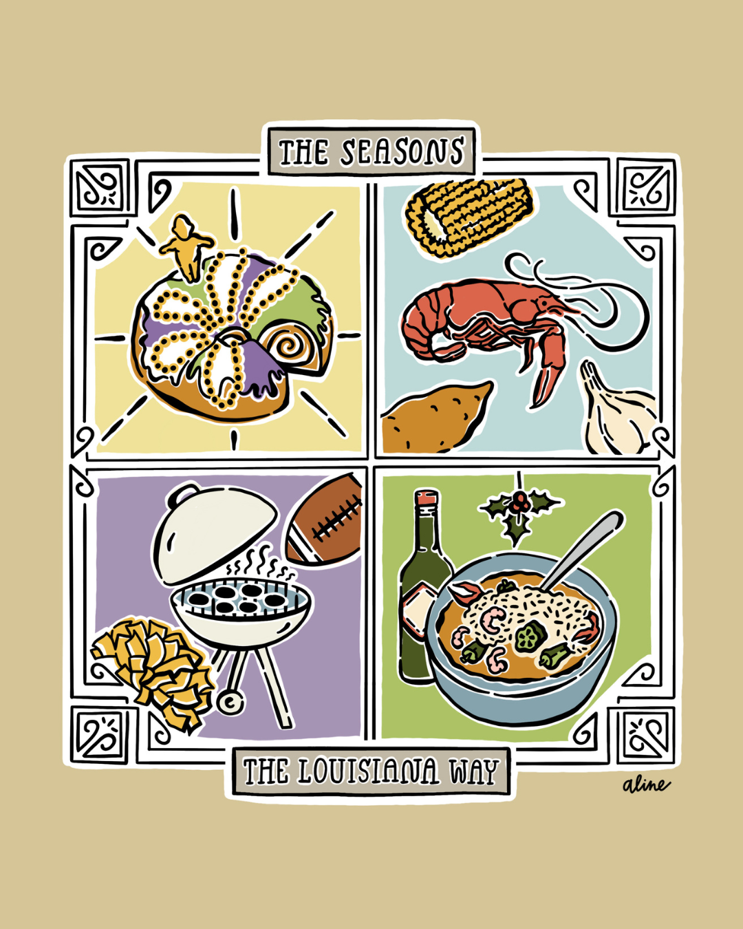 The Seasons | The Louisiana Way Print