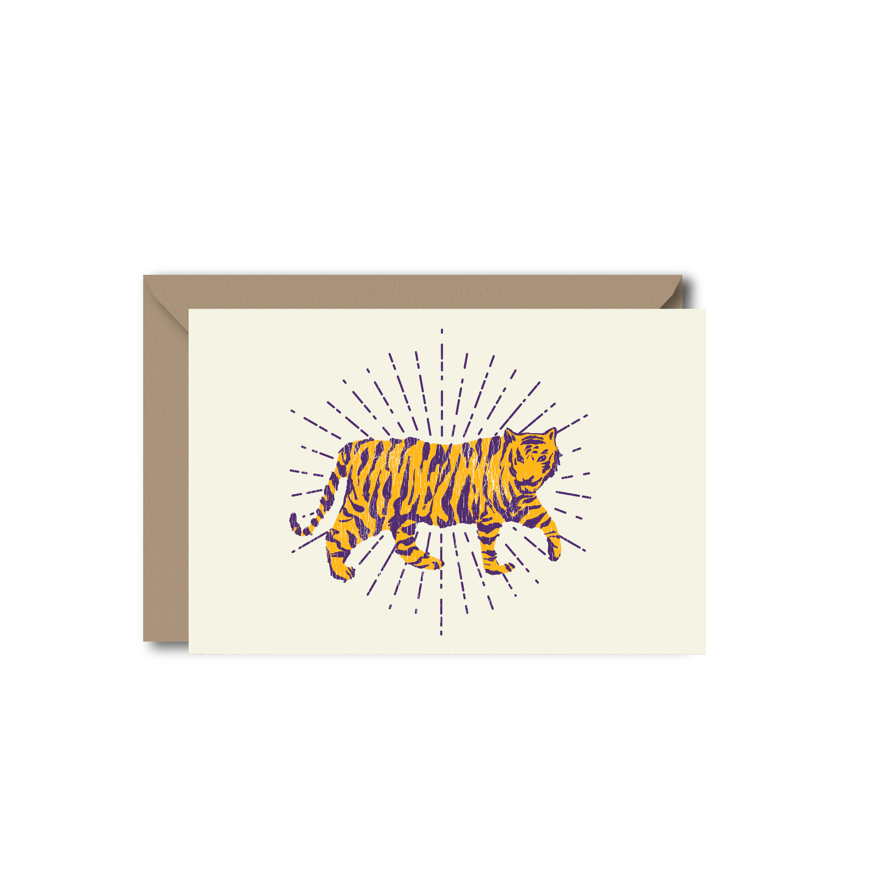 Unique Louisiana Gifts, Louisiana Folded Card, Baton Rouge, New Orleans, Lafayette, Sweet Baton Rouge, Stationary, Stationary Near me, Local themed Stationary, Louisiana themed Stationary,  Louisiana themed Stationary Near Me, Tiger themed card, Bayou state, tiger themed goods, purple and gold tiger stationary 