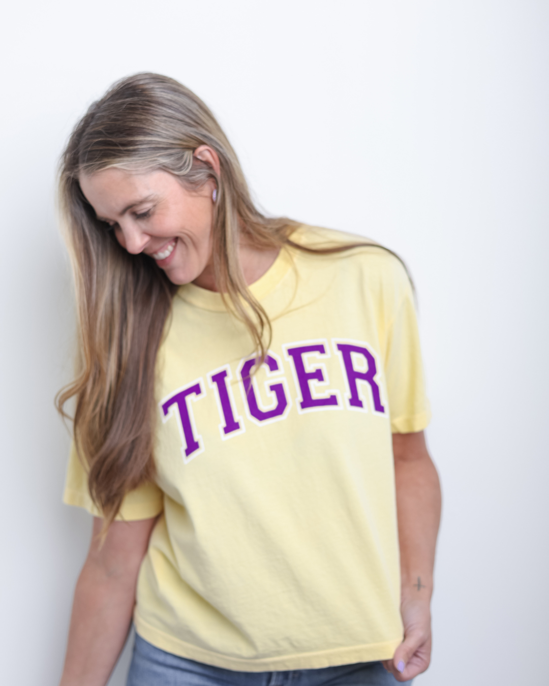 Tiger Block Crop T-Shirt