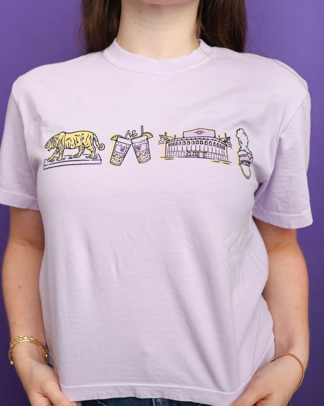 Tigers Tailgates Traditions Cropped T-Shirt