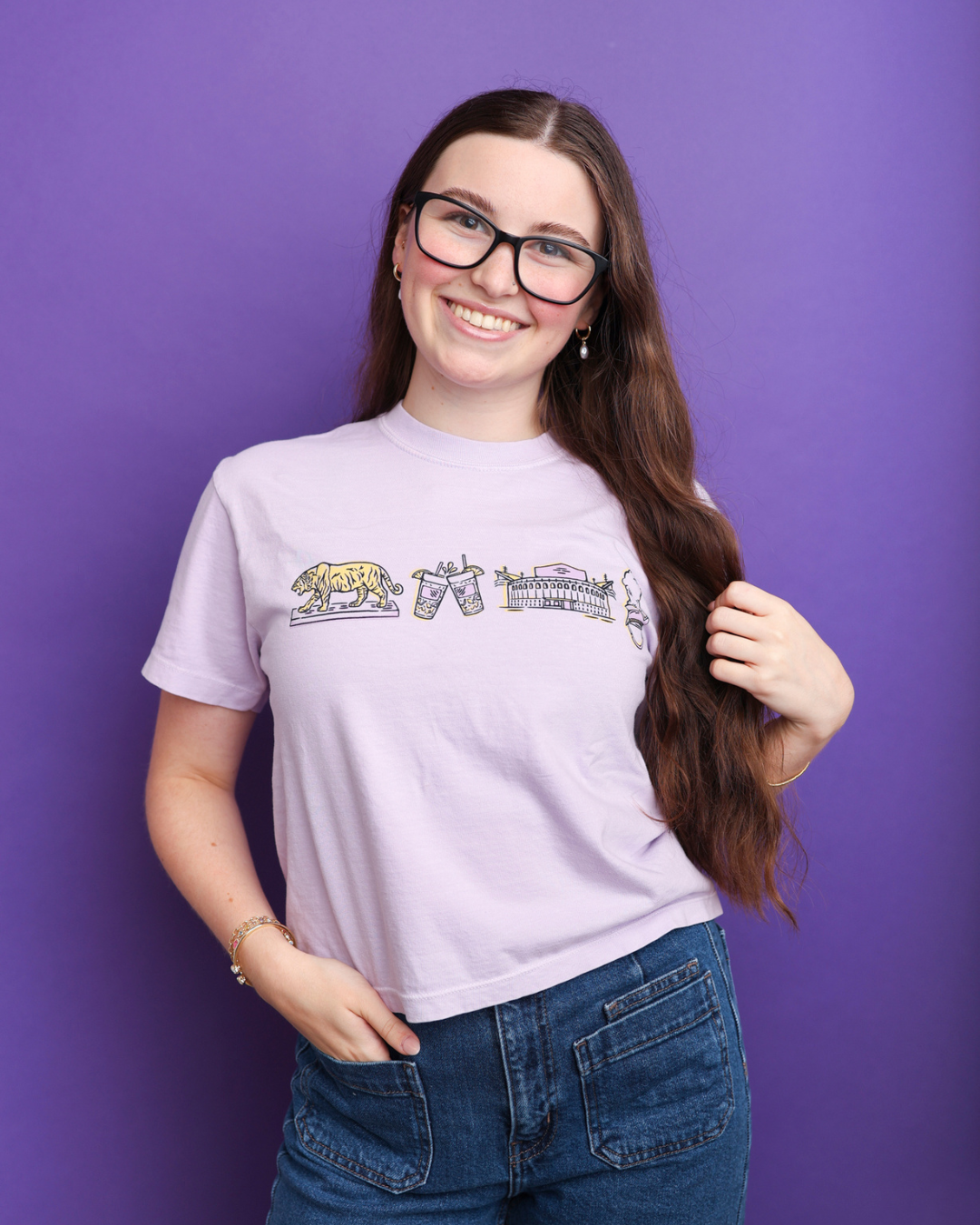 Tigers Tailgates Traditions Cropped T-Shirt