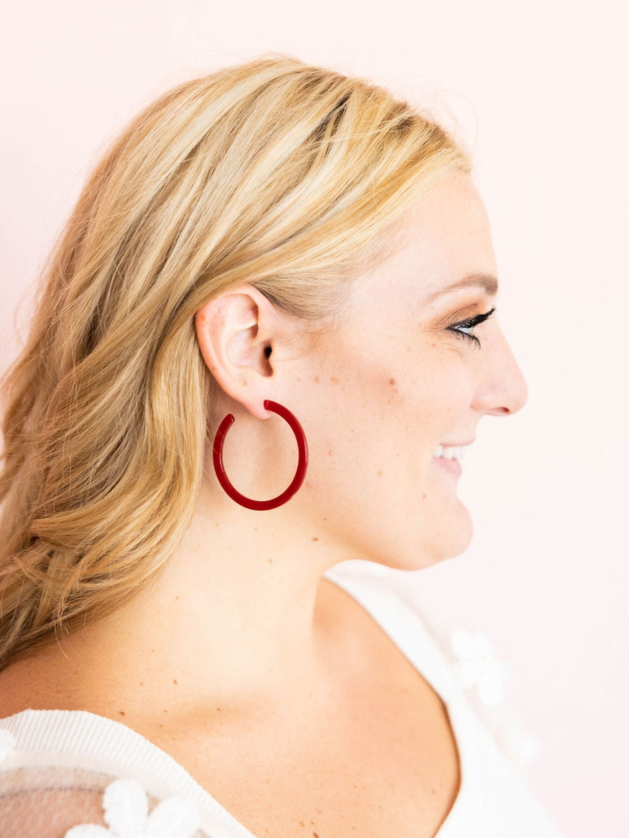 Holly Crimson Metallic Hoops