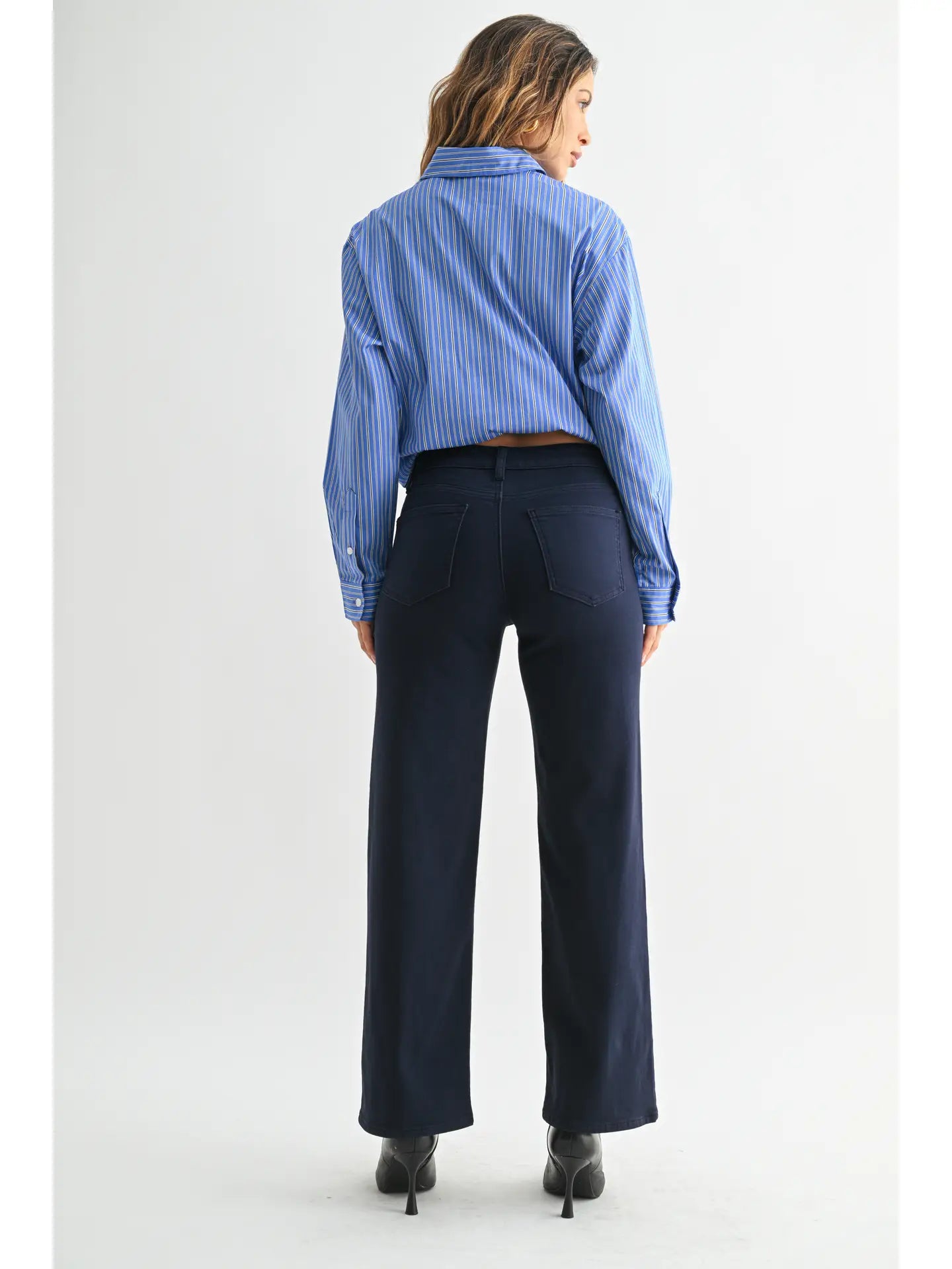 Just USA Jeans Navy Mini Patch Pocket Wide Leg