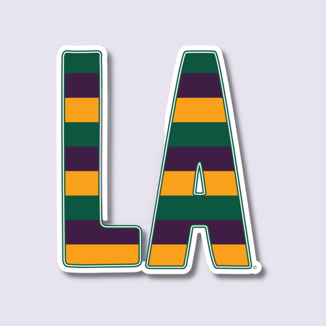 LA Mardi Gras Stripe Sticker