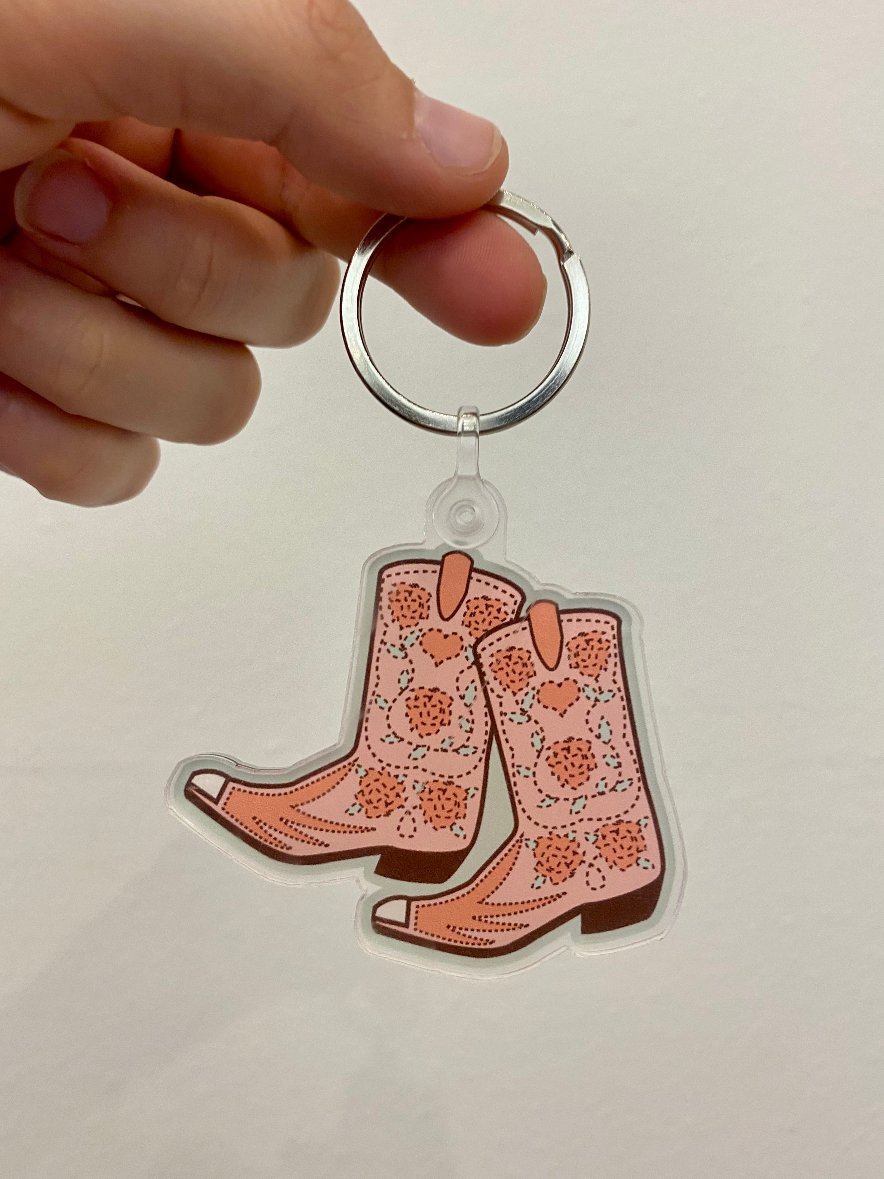 Cowgirl Boots Keychain
