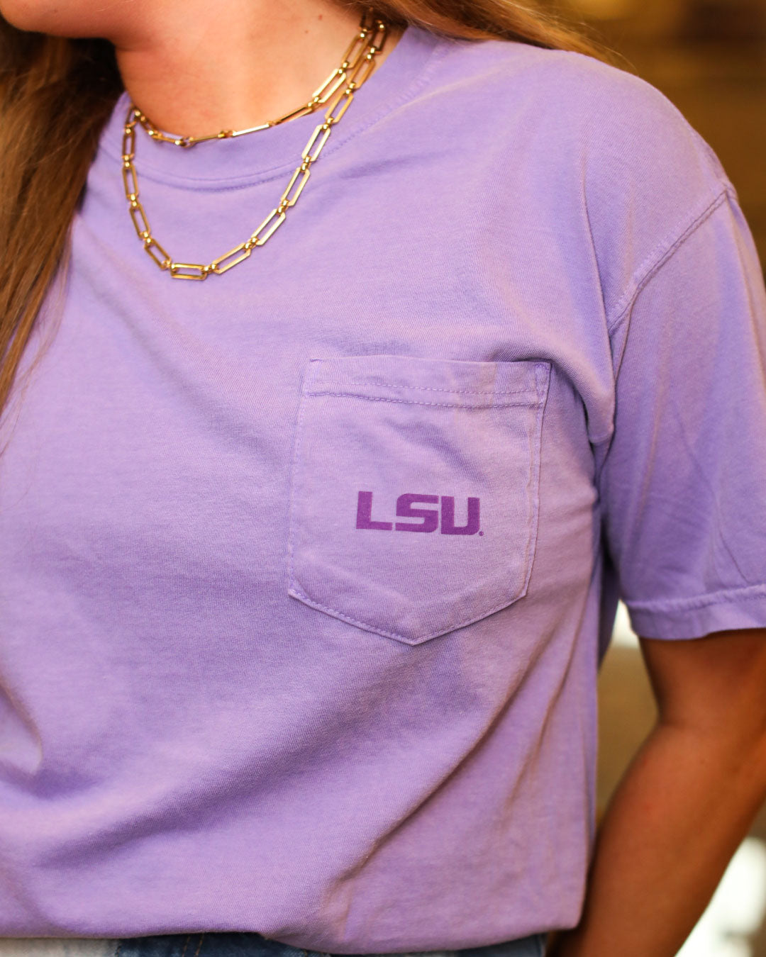 LSU Louisiana Tigers Comfort Colors Pocket